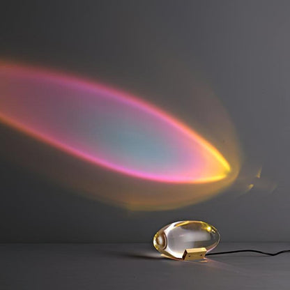 Table Lamp | Elegant Oval Glass Design with Integrated LED Lighting 8