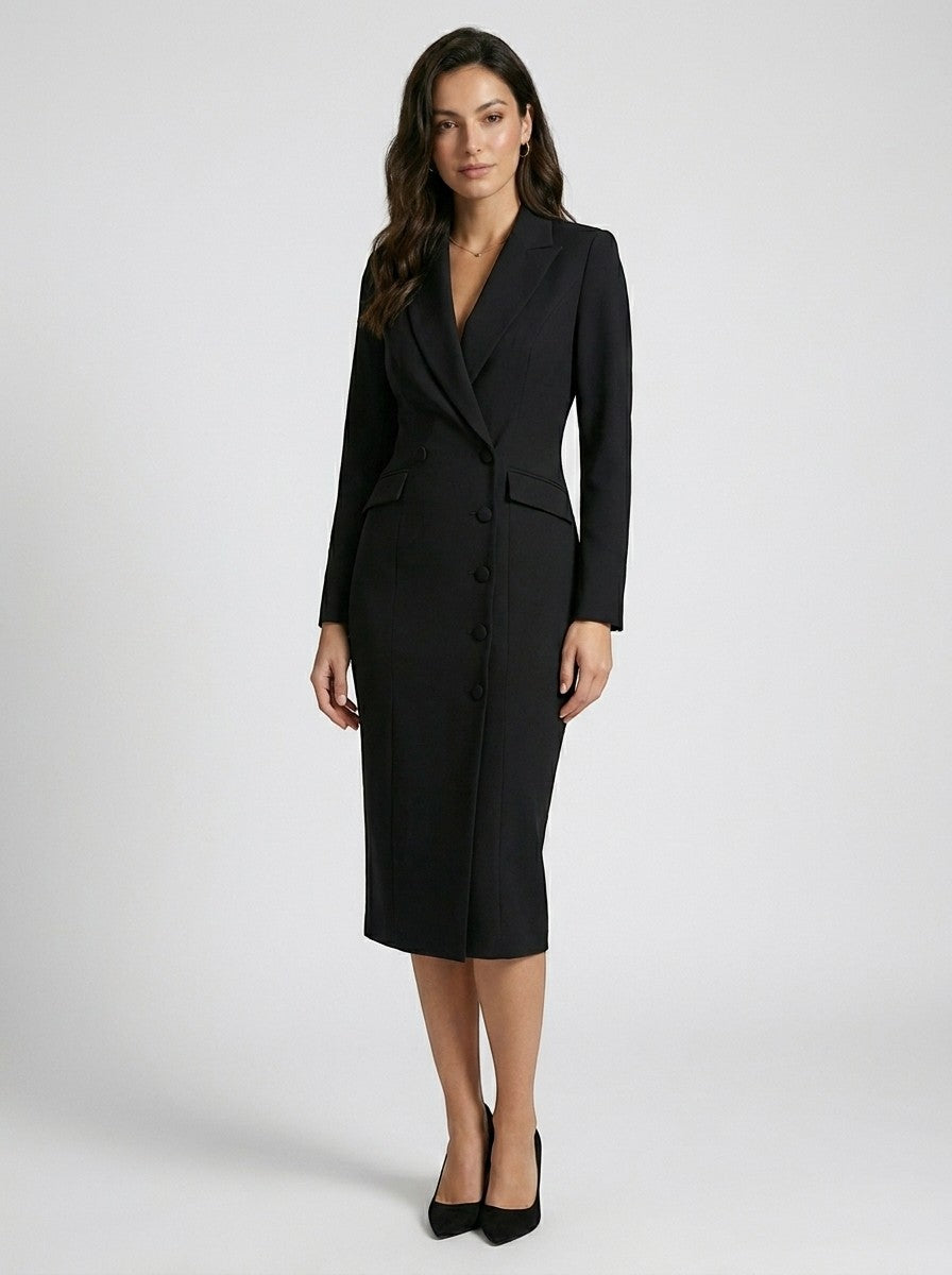 Tailored Midi Dress | Structured Blazer-Inspired Design 4