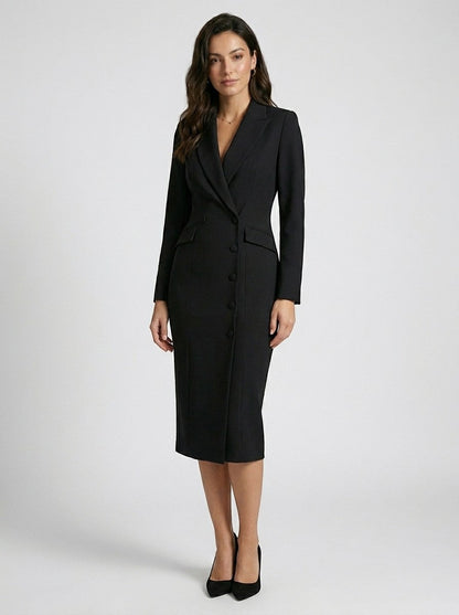 Tailored Midi Dress | Structured Blazer-Inspired Design 4