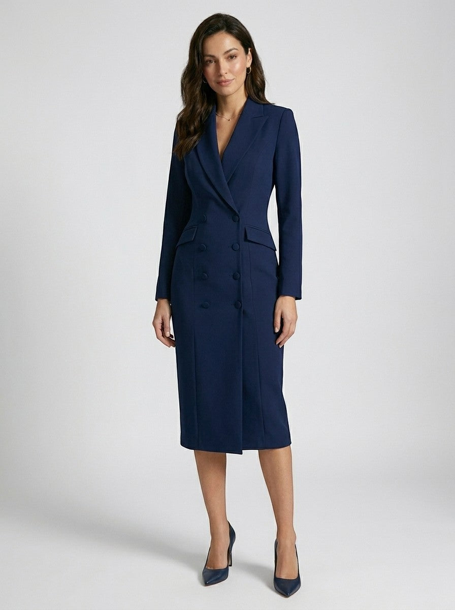 Tailored Midi Dress | Structured Blazer-Inspired Design 6