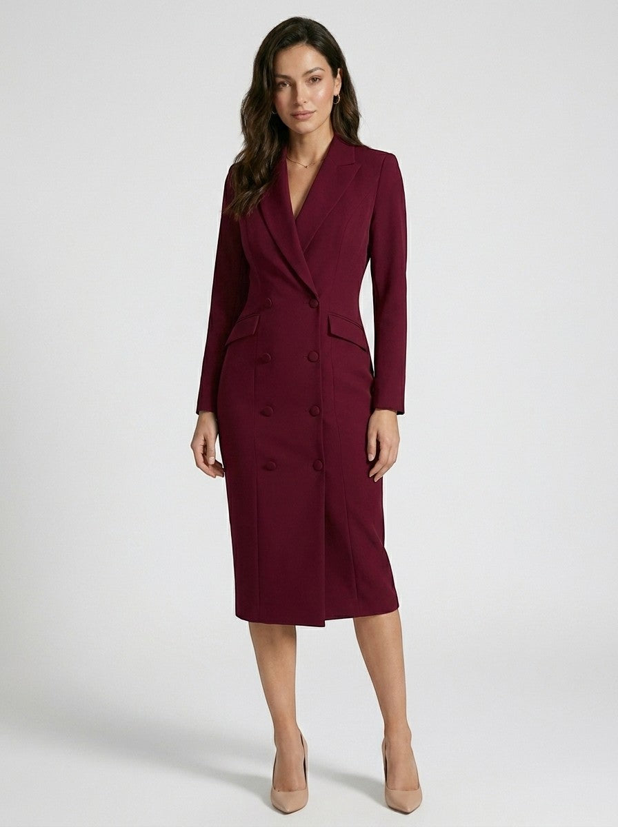 Tailored Midi Dress | Structured Blazer-Inspired Design 8