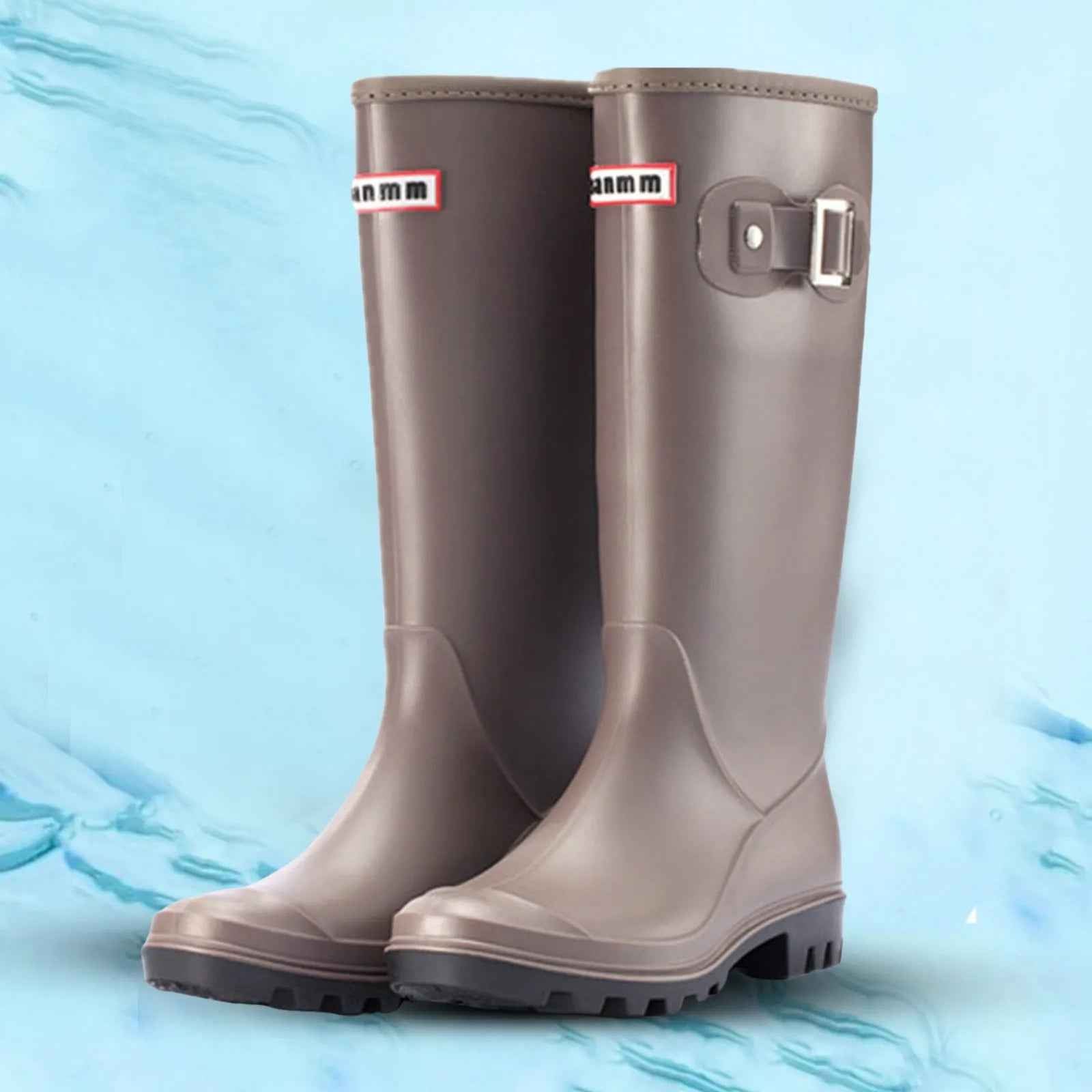 Tall Waterproof Rain Boots | Stylish Knee High Rubber Design with Zipper 1