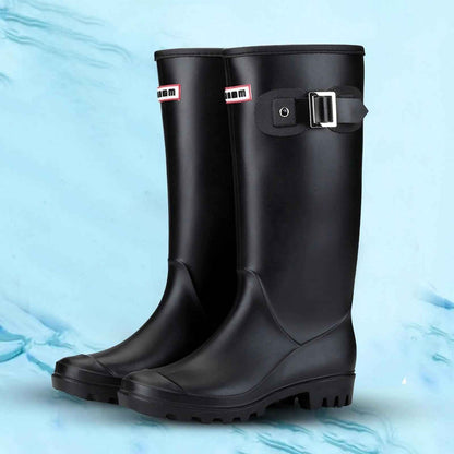 Tall Waterproof Rain Boots | Stylish Knee High Rubber Design with Zipper 2