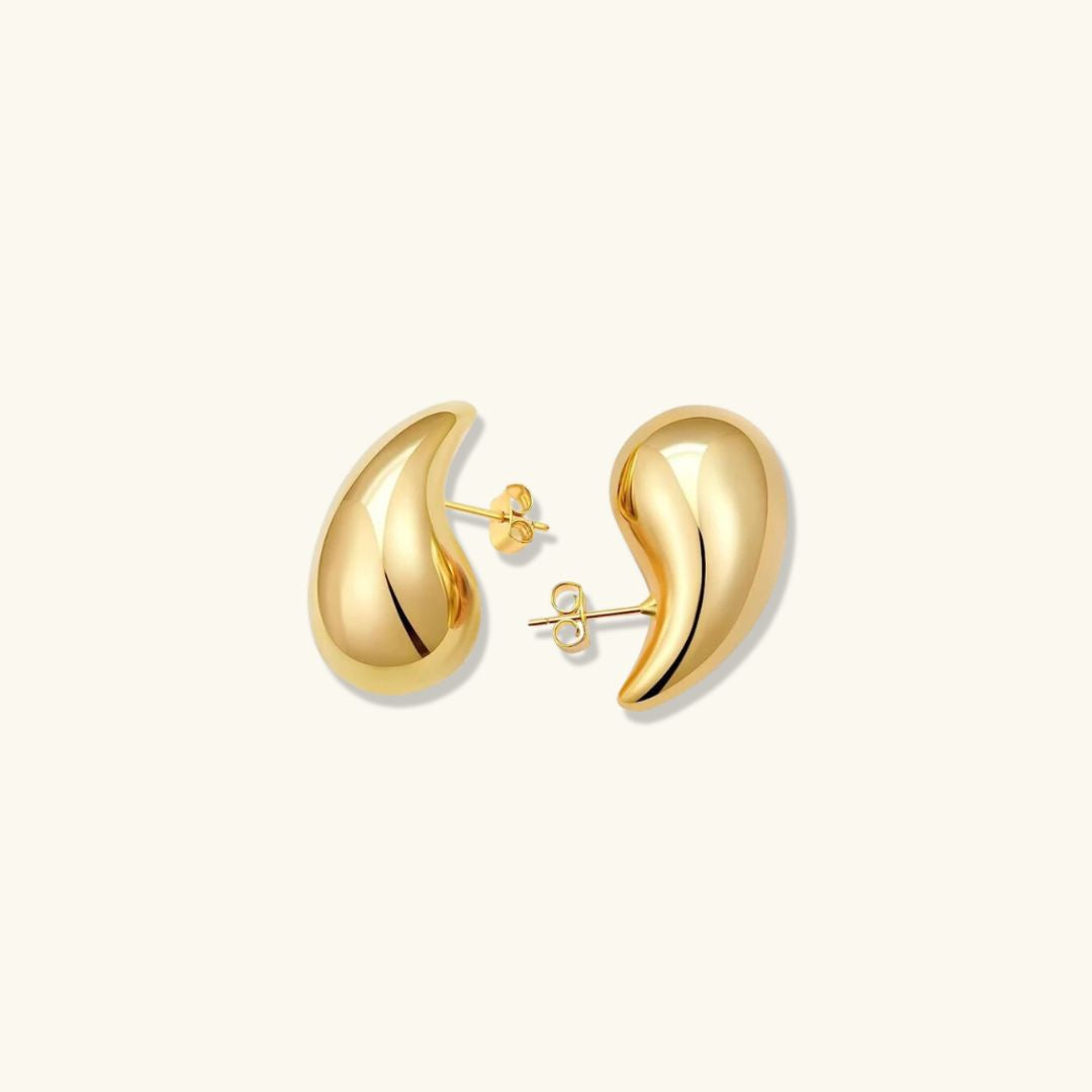 Teardrop Earrings | Hand-Polished 18K Gold with Hypoallergenic Design 0