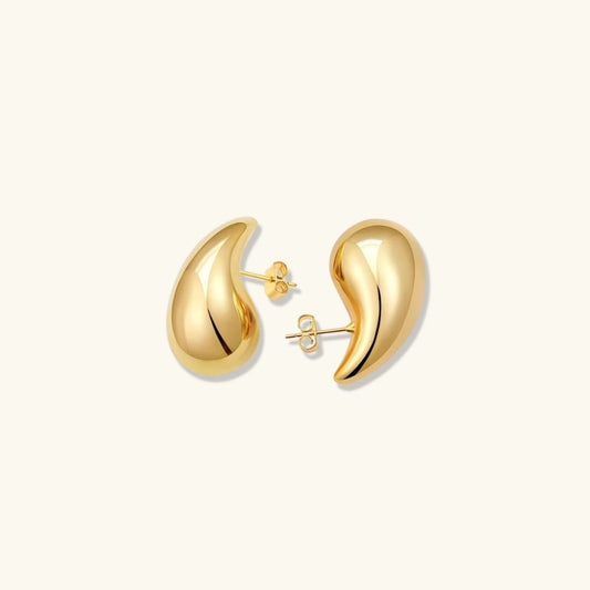 Teardrop Earrings | Hand-Polished 18K Gold with Hypoallergenic Design 0
