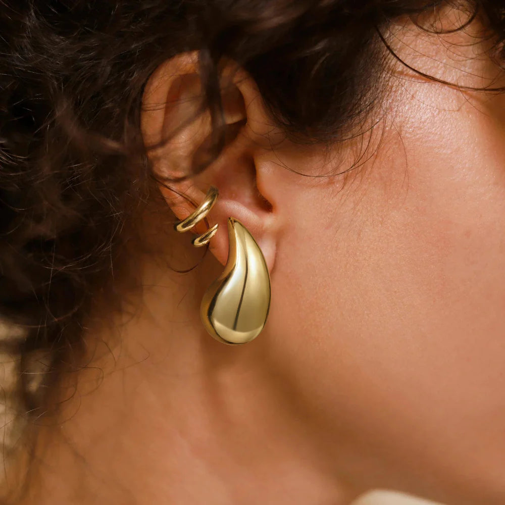 Teardrop Earrings | Hand-Polished 18K Gold with Hypoallergenic Design 2