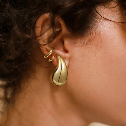 Teardrop Earrings | Hand-Polished 18K Gold with Hypoallergenic Design 2