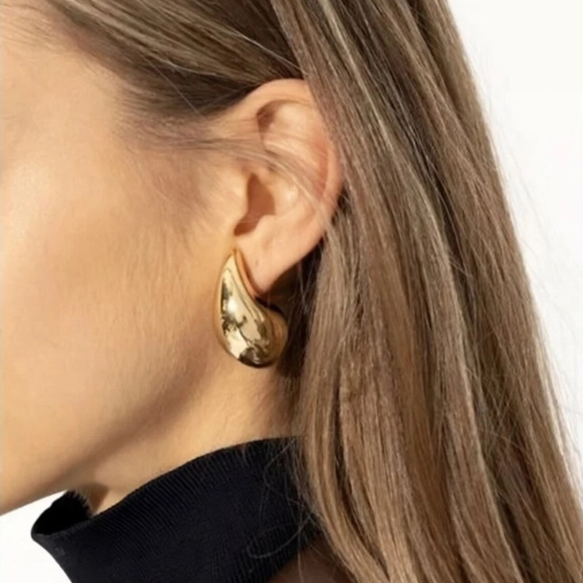 Teardrop Earrings | Hand-Polished 18K Gold with Hypoallergenic Design 5