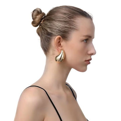 Teardrop Earrings | Hand-Polished 18K Gold with Hypoallergenic Design 7