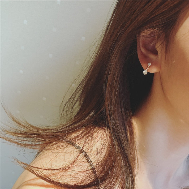 Teardrop Pave Earrings | Sparkling Cubic Zircon Stones in Hypoallergenic S925 Silver 3