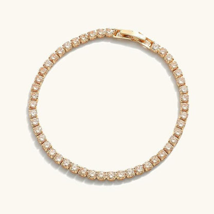 Tennis Bracelet | 18k Gold-Plated Stainless Steel with Sparkling Simulants 0
