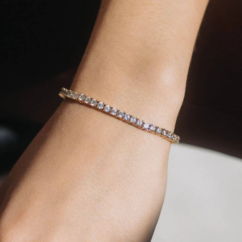 Tennis Bracelet | 18k Gold-Plated Stainless Steel with Sparkling Simulants 2