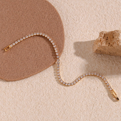 Tennis Bracelet | 18k Gold-Plated Stainless Steel with Sparkling Simulants 4