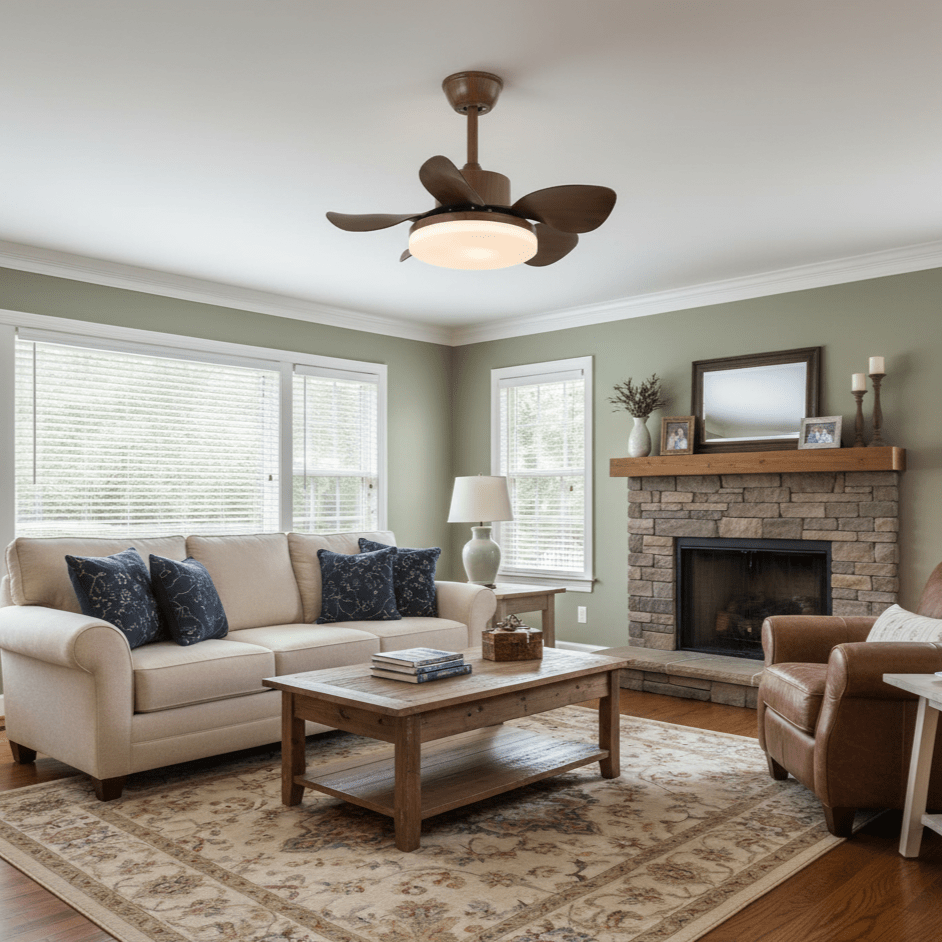 Terra | Walnut Ceiling Fan Light with Integrated LED and 6-Speed Control 3