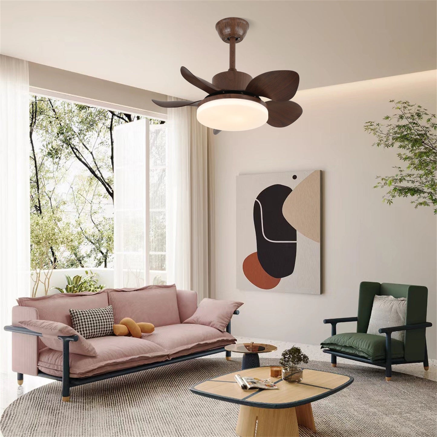Terra | Walnut Ceiling Fan Light with Integrated LED and 6-Speed Control 7