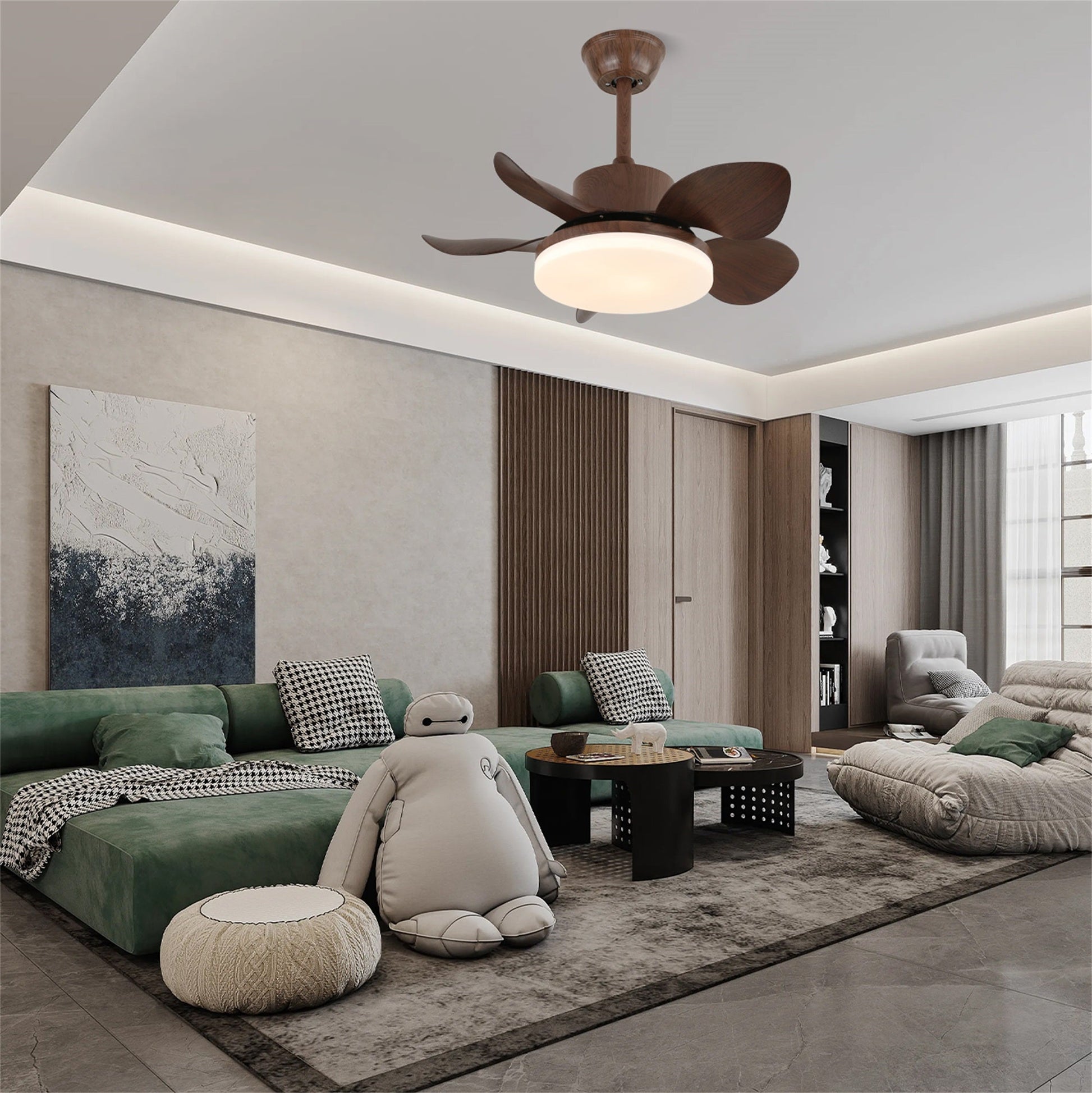 Terra | Walnut Ceiling Fan Light with Integrated LED and 6-Speed Control 8
