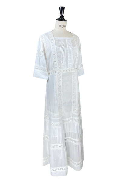 Dorothea edwardiansk kjole - antikk hvit