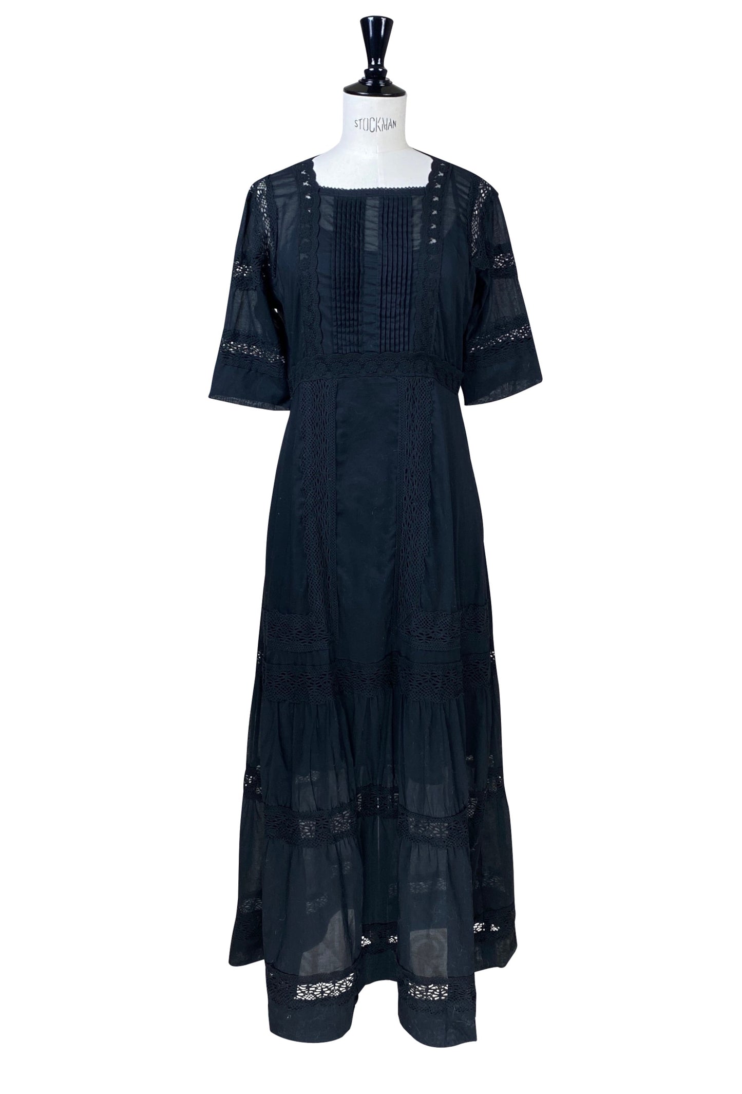 Das Dorothea Edwardian Kleid - Jet Black