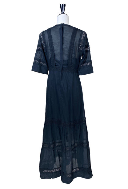 Das Dorothea Edwardian Kleid - Jet Black