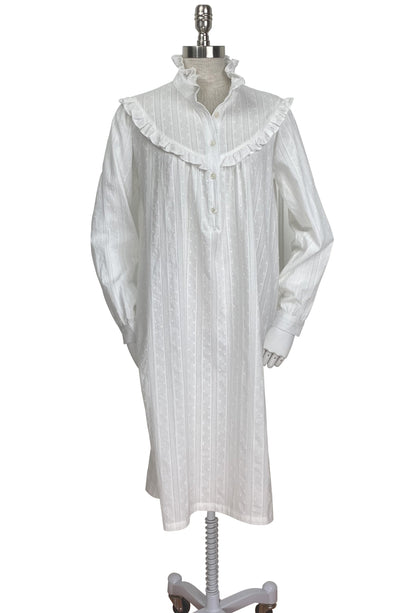 El vestido camisa Laura - Blanco con lunares suizos