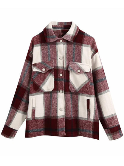 Thick Plaid Shirt Jacket | Versatile Shacket with Button Front 1