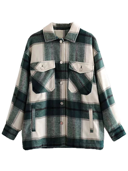 Thick Plaid Shirt Jacket | Versatile Shacket with Button Front 2