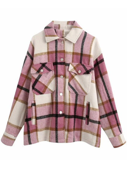 Thick Plaid Shirt Jacket | Versatile Shacket with Button Front 3