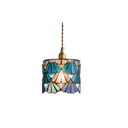 Tiffany Pendant Light | Handmade Glass Shade with Elegant Brass Detail 1