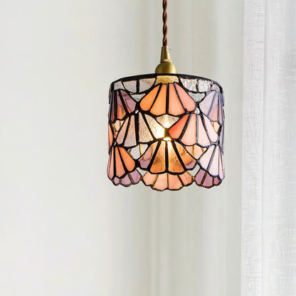 Tiffany Pendant Light | Handmade Glass Shade with Elegant Brass Detail 3