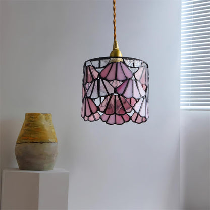 Tiffany Pendant Light | Handmade Glass Shade with Elegant Brass Detail 5