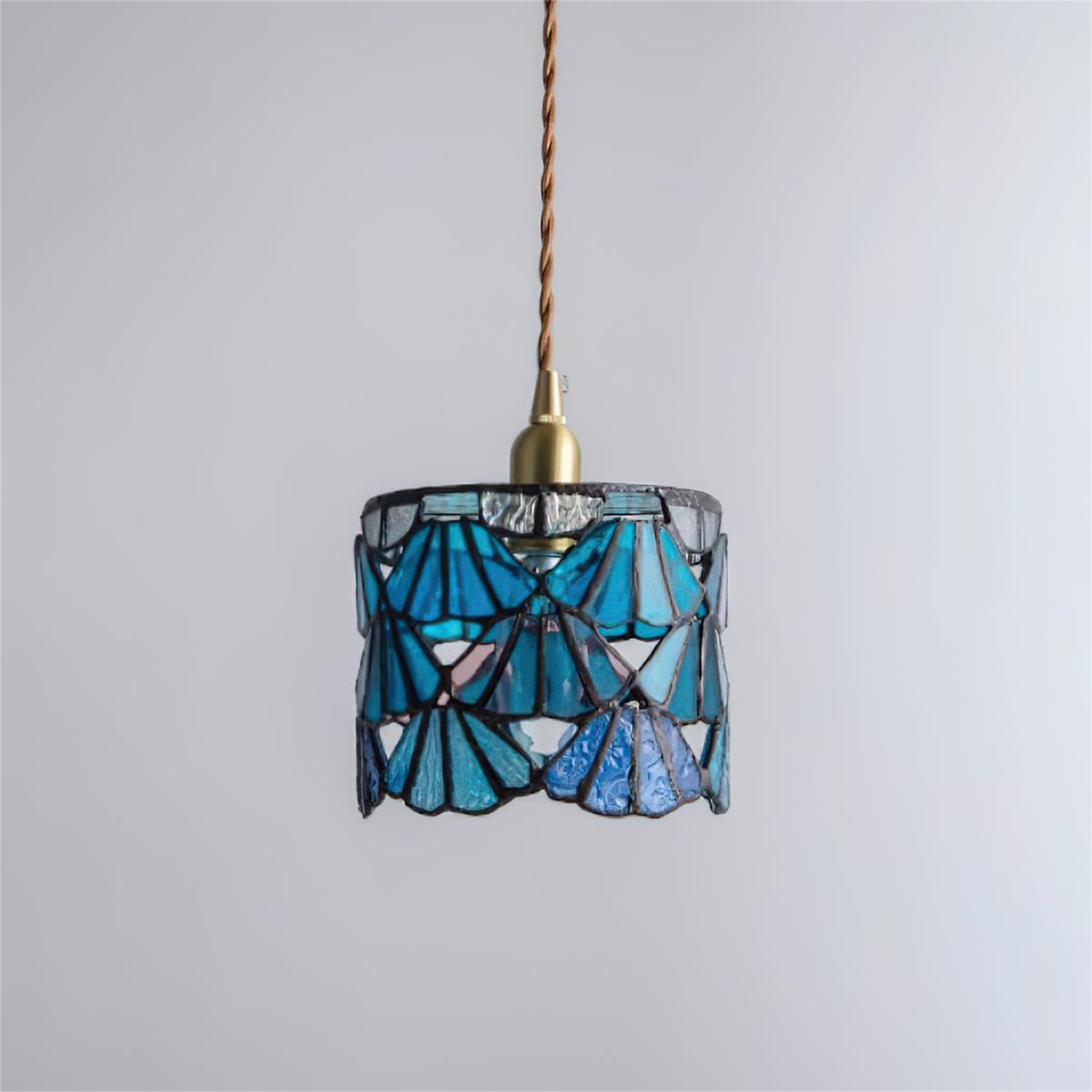 Tiffany Pendant Light | Handmade Glass Shade with Elegant Brass Detail 7