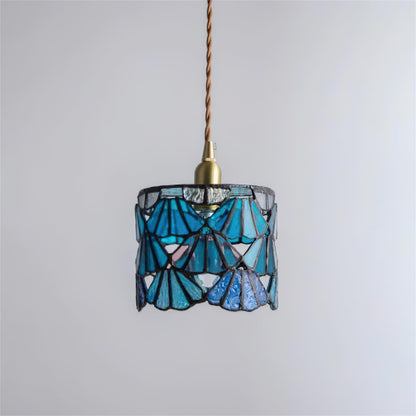 Tiffany Pendant Light | Handmade Glass Shade with Elegant Brass Detail 7