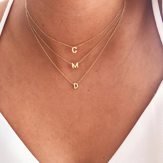 Tiny Initial Necklace | Customizable Stainless Steel Charm with Dainty Chain 0