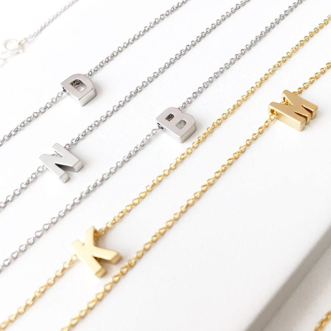Tiny Initial Necklace | Customizable Stainless Steel Charm with Dainty Chain 1