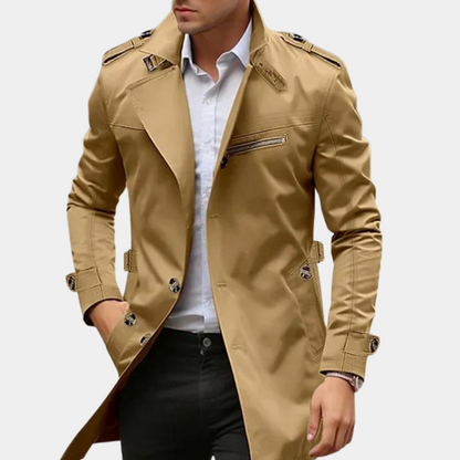 Trench Coat Men | High-Quality Cotton with Adjustable Fit and Classic Style 1