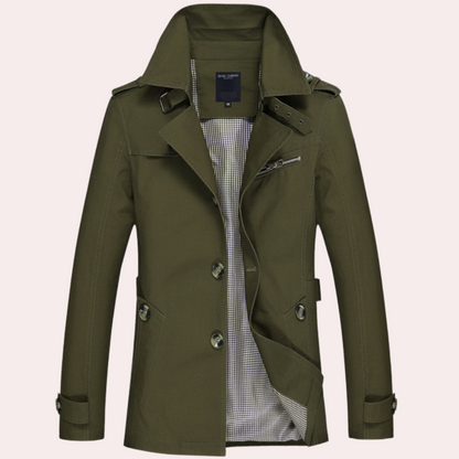 Trench Coat Men | High-Quality Cotton with Adjustable Fit and Classic Style 3