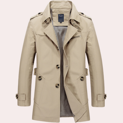Trench Coat Men | High-Quality Cotton with Adjustable Fit and Classic Style 4