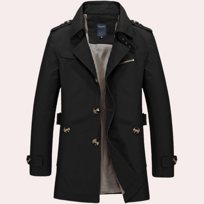 Trench Coat Men | High-Quality Cotton with Adjustable Fit and Classic Style 5