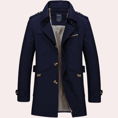 Trench Coat Men | High-Quality Cotton with Adjustable Fit and Classic Style 6