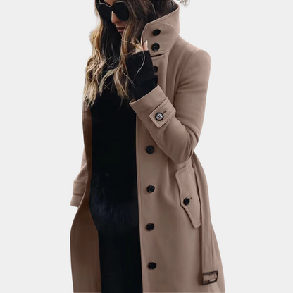 Trench Coat | Warm Belted Women's Black Design for Stylish Winter Wear 0