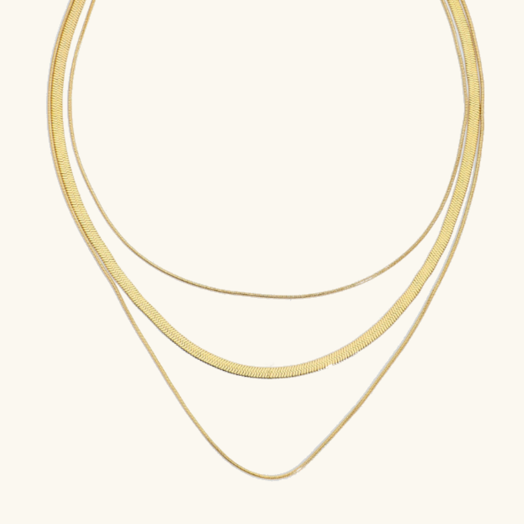 Trio Layered Gold Necklace | Waterproof Hypoallergenic Stainless Steel Design 0