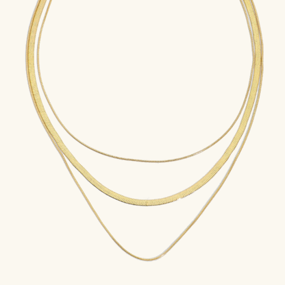 Trio Layered Gold Necklace | Waterproof Hypoallergenic Stainless Steel Design 0