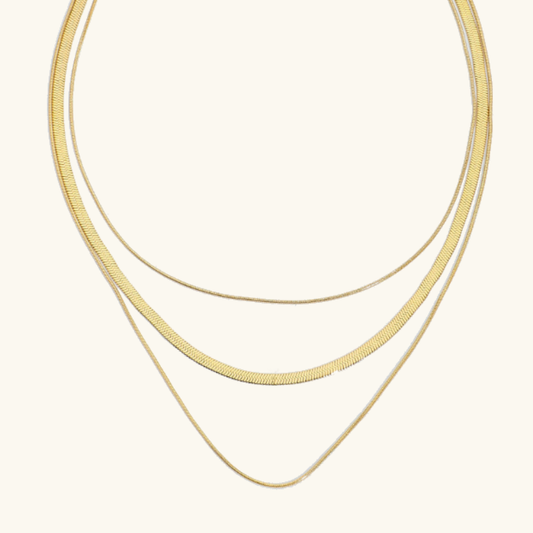 Trio Layered Gold Necklace | Waterproof Hypoallergenic Stainless Steel Design 0