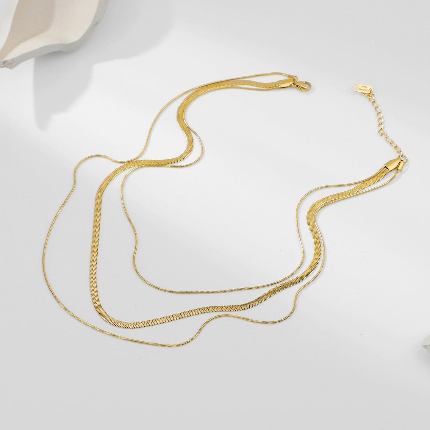 Trio Layered Gold Necklace | Waterproof Hypoallergenic Stainless Steel Design 2