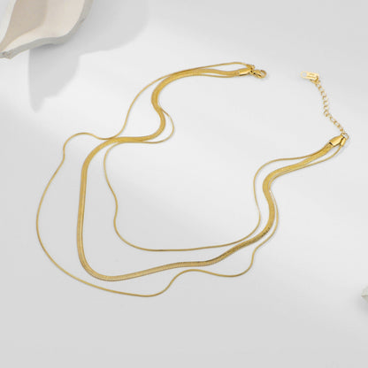Trio Layered Gold Necklace | Waterproof Hypoallergenic Stainless Steel Design 2