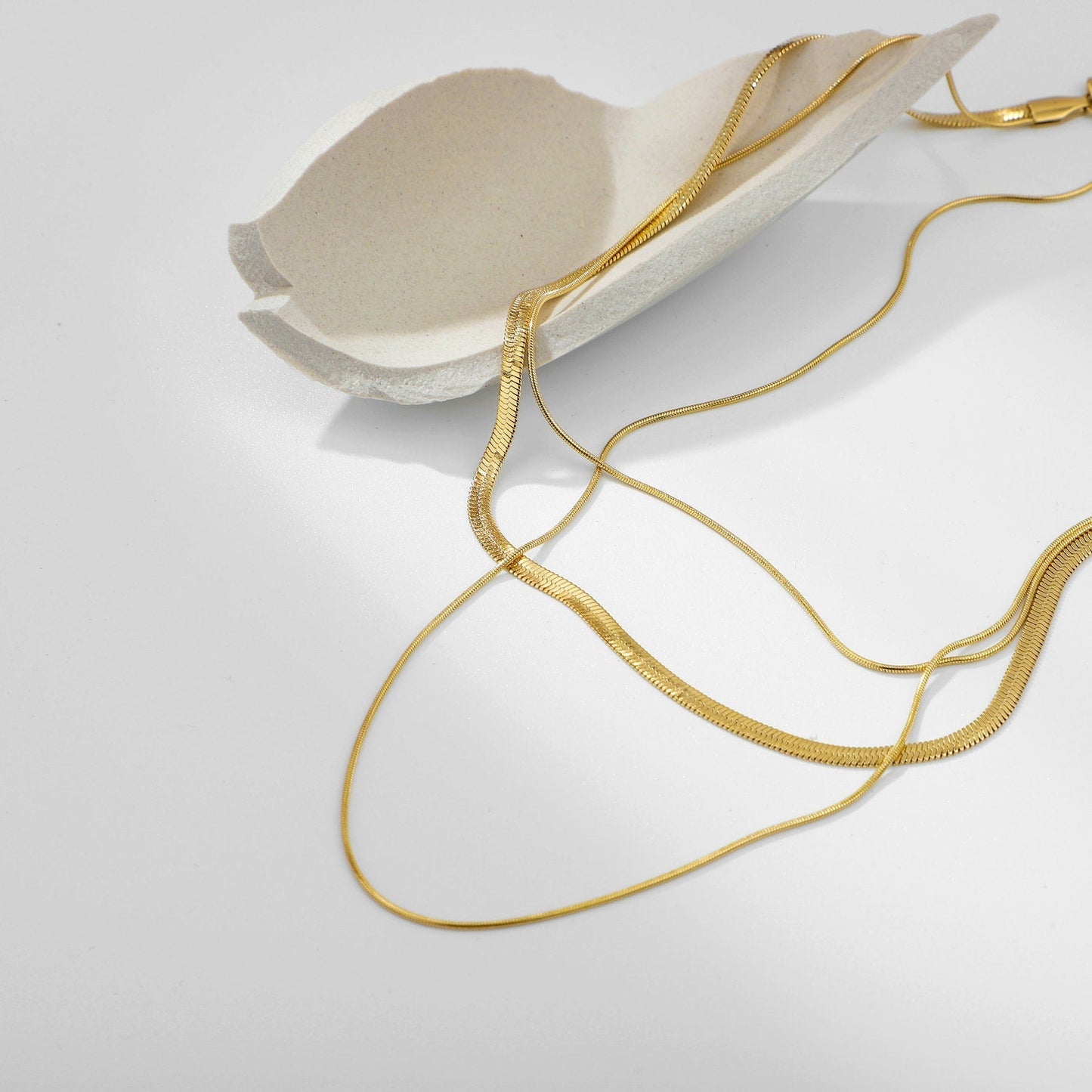 Trio Layered Gold Necklace | Waterproof Hypoallergenic Stainless Steel Design 3