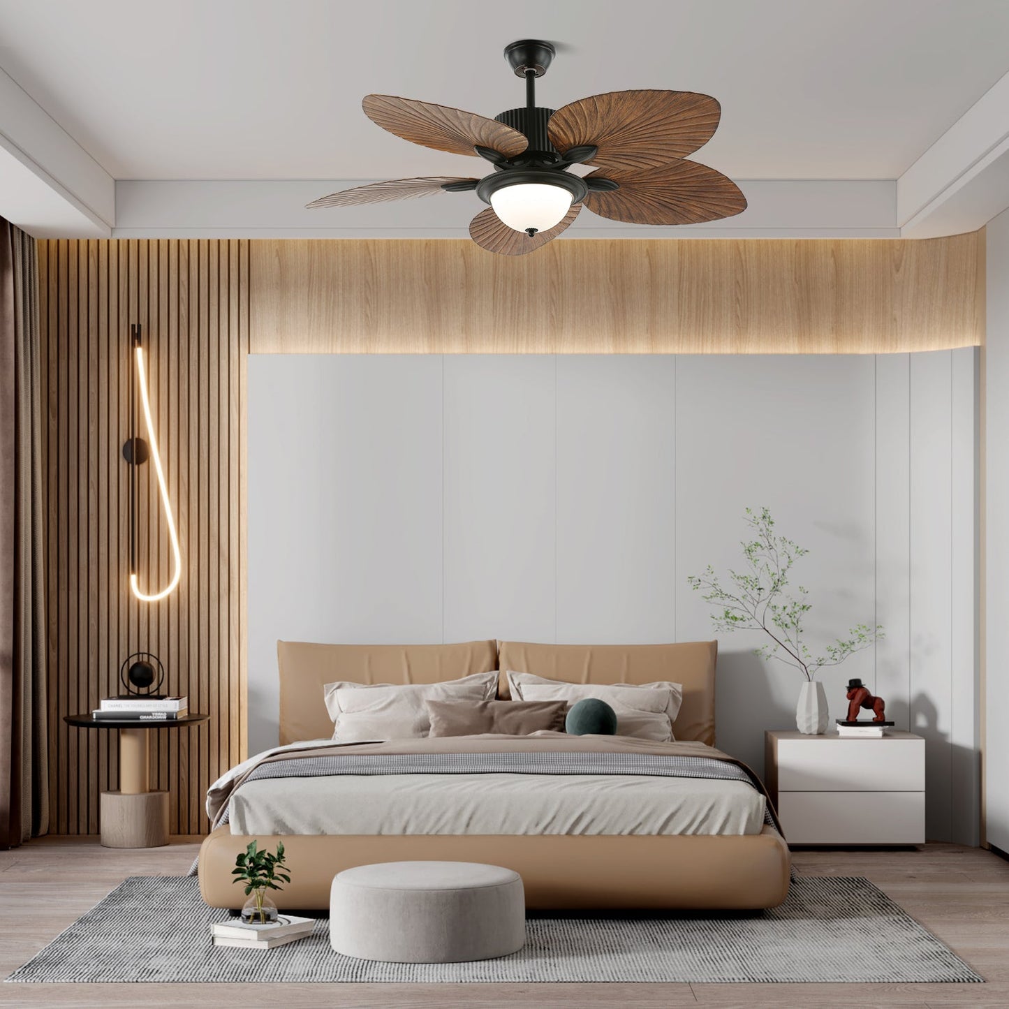 Tropical Ceiling Fan Light | Banana Leaf Design with Integrated Lighting 5