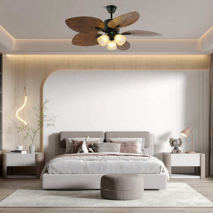 Tropical Ceiling Fan Light | Banana Leaf Design with Integrated Lighting 7