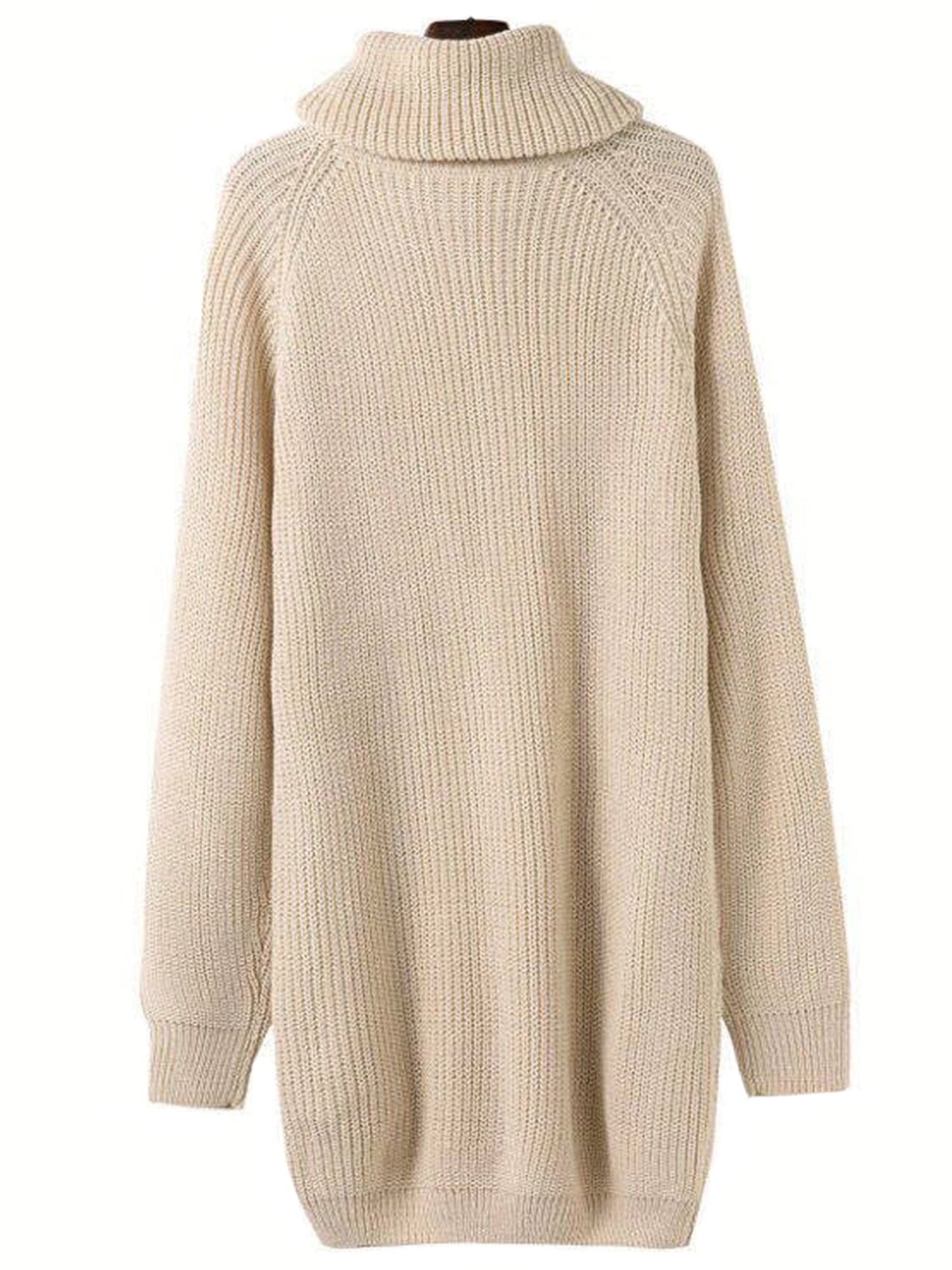 Turtleneck Knit Dress | Loose Fit Acrylic Sweater Dress 8
