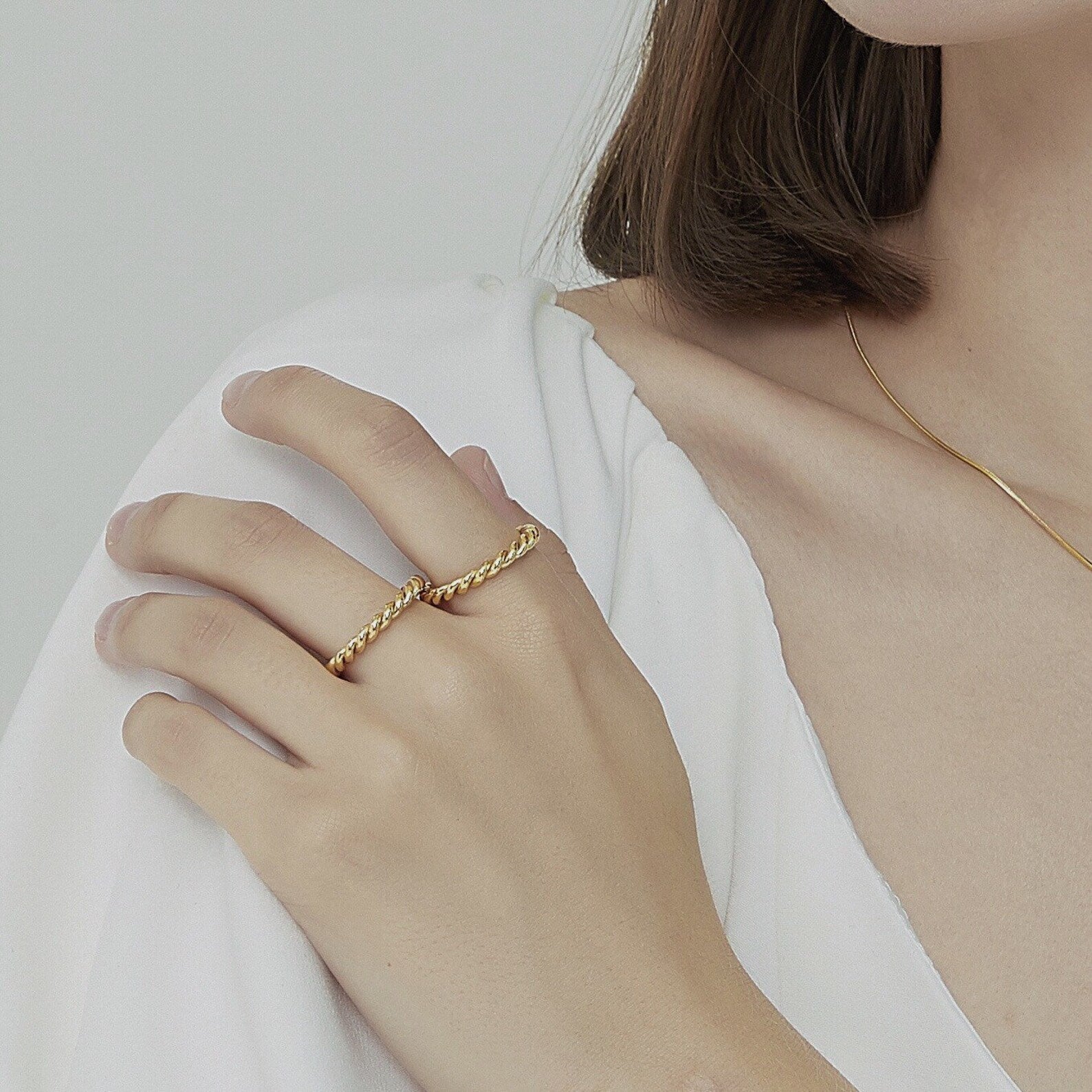 Twist Ring | Stylish Twisted Design in Ethically Sourced Gold 3